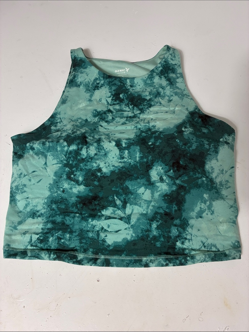 Old Navy Active Medium Powerchul Light Support Go-Dry Blue Patterned Bra Top